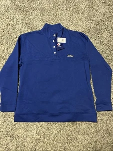Tulsa Golden Hurricane Pullover Quarter Snap Size Medium M Champion Blue NWT - Picture 1 of 10