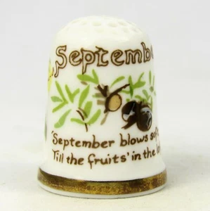 CAVERSWALL THIMBLE 'SEPTEMBER' THE COUNTRY DIARY OF AN EDWARDIAN LADY (TM028) - Picture 1 of 5