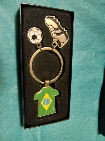 Brazil keychain Soccer Theme Brand New, in a black box Cover