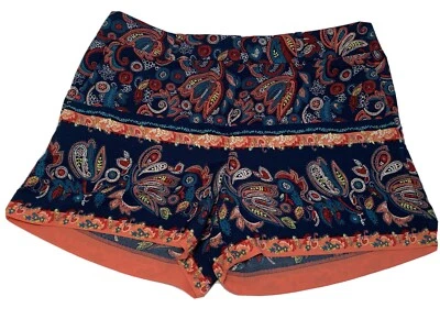 Loft短裤女式4码海军蓝带彩色佩斯利聚酯纤维(Sho1005Gg) — 第 1/4 张图片