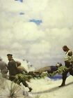 Vintage Art NC Wyeth War Charge Rescue Captain Harding Civil War Horse Swords