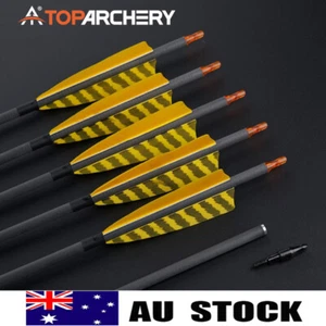 12pcs Archery 32" Hunting Arrows Spine 400 with 4" Turkey Feather for Recurve-AU - Picture 1 of 16