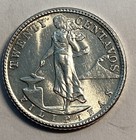 1944-D Philippines Au 20 Silver Centavos Foreign Coin Wwii Silver Coin *173