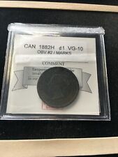 1882H  Obv.#2 Coin Mart Graded Canadian, Large One Cent, **VG-10 Marks**