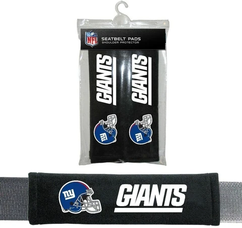 2PC NFL NEW YORK GIANTS Car Truck Bag Seat Belt Pads / Shoulder Pads Covers NEW Cover