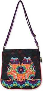 Laurel Burch Celestial Lotus Cats Crossbody Shoulder Bag Purse Handbag - Picture 1 of 1