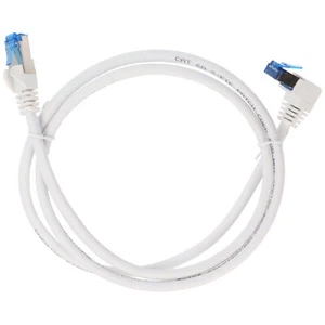 3 m - Goobay CAT 6A Patchkabel 1x 90° gewinkelt, S/FTP (PiMF), weiß - Bild 1 von 10