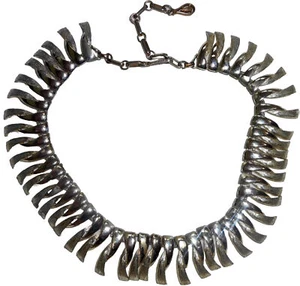 CORO Vintage Halskette Statement Latz Choker Halsband Silber Metall - Bild 1 von 9