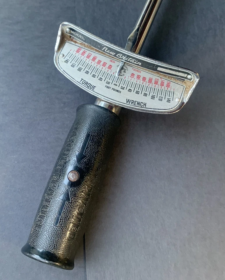 Llave dinamométrica de colección años 50 nueva Gran Bretaña TM-150 1/2" unidad 0-150 pies libras EE. UU. Excelente Foto 1 de 4
