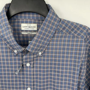 Lucky Brand Men's Slim Fit Large Button Down Checked Shirt NWT - Picture 1 of 6