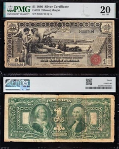 VERY NICE Bold VF graded 1896 $1 EDUCATIONAL Silver Cert.! PMG 20! 9253745 - Picture 1 of 3