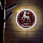 Meery Boże Narodzenie Biały łoś Neonowy znak do baru Dom Społeczność Dekoracja ścienna 12 "x12" H4