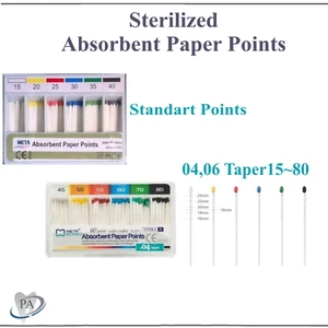 Dental Endodontic Taper .04 or .06 Absorbent Paper Points, CHOOSE SIZE, 60/pk. - Picture 1 of 3
