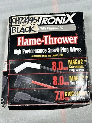 Cables de bujía de alto rendimiento Pertronix, Univ.8MM 8 cilindros 180 grados negro  Foto 1 de 4