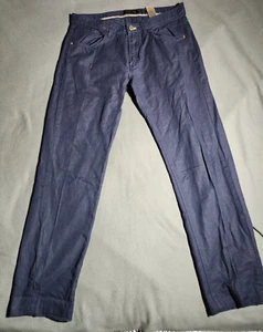 Massimo Dutti Pants Mens Size 31 Navy Blue Straight Casual Fit Chino Trousers - Picture 1 of 21