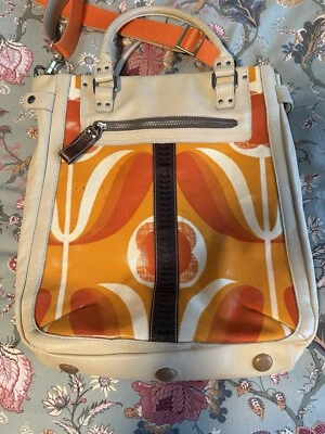 Bolso de mano grande de cuero Orla Kiely Foto 1 de 4