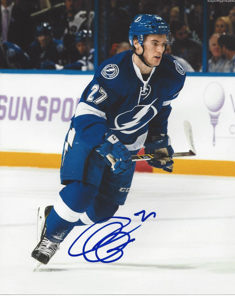 FOTO 8X10 FIRMADA POR TAMPA BAY LIGHTNING JONATHAN DROUIN CON CERTIFICADO DE AUTENTICIDAD HALIFAX MOOSEHEADS Foto 1 de 1