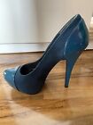 Anne Michelle Dark Turquoise Suede Platform Stiletto Heel Shoes UK 7/US 9/EU 40