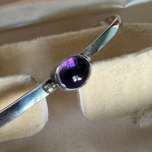 Vintage Navajo Nakai Sterling Silver and Amethyst Bracelet - Picture 1 of 5