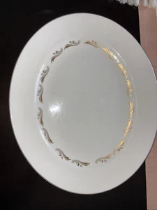 Vintage Servierplatte W. H. Grindley & Co England "Satin White" Goldrand 1-3 - Bild 1 von 4