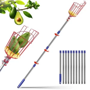 13 FT Extendable Fruit Picker Pole Tool Adjustable Long Handle Fruit Picker M... - Bild 1 von 7