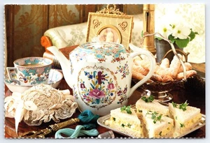 Floral Teapot & Tea Sandwiches Postcard Collectible Tea Calendar 2008 Martin Bri - Picture 1 of 2