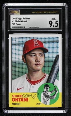 2022 Topps Archives 1963 Topps Design Shohei Ohtani #1 CSG 9.5 Mint Plus - Image 1 of 2