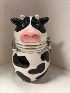 Keramik Farm Country Kuh Klapp Zuckerdose Kanister Boston Warehouse - Bild 1 von 7