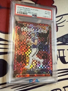 Panini Rookies & Stars 2024 - Thrillers J.J. McCarthy #T-JMY Red Plaid (RC) - Imagen 1 de 2