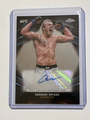 2024 Topps UFC Chrome Serghei Spivac Auto Chrome Veteran Autograph Card #CVA-SSP - Image 1 of 2