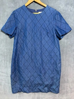 Vestido Kate Spade Acolchado Cambray Cambio Talla 6 Bolsillos Cortos Azul Denim Cottage Foto 1 de 4