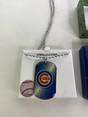 Chicago Cubs Dog Tag Necklace Stainless Steel MLB Licensed with Gift Box - Image 1 of 4