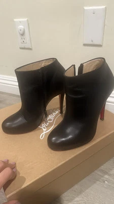 Christian Louboutin Black leather High Heel Stiletto Booties EU Size 36 - Image 1 of 4