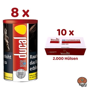 Ducal Red/Rot Zigarettentabak Dose 8x 168g, 2000 Winston Hülsen - Bild 1 von 3