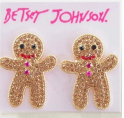 Pendientes Lindos Pendientes Pan de Jengibre Hombre Estrás Foto 1 de 4