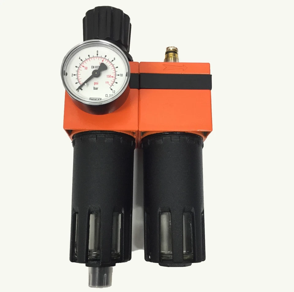 Gruppo Filtro regolatore + lubrificatore con manometro 3/8" aria compressore  - Imagen 1 de 1