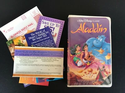 Aladdin Disney Classic VHS (Black Diamond Edition) 1662 With Original Inserts  - Image 1 of 4