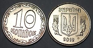 2012 Ukraine 10 Kopiyok Coin BU Very Nice  KM# 1.1b