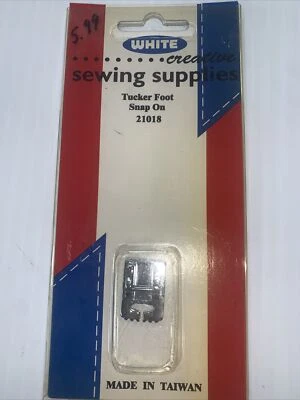 White Creative Sewing Supplies Tucker Snap On Foot #21018 - Image 1 of 4