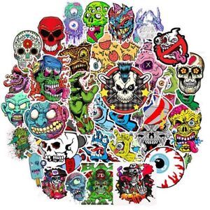 50 Satan Skull Gothic Horror Punk Rock Graffiti Stickers Guitar Car Decal UK NEW