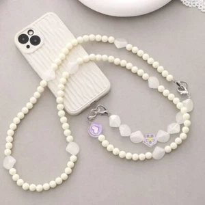 Beaded Pearl Strap Mobile Phone Lanyard DIY Doll Chain Bag Accessory - Photo 1 sur 10