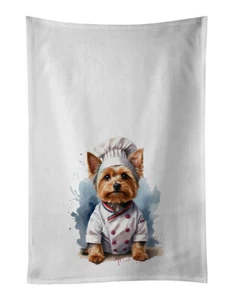 Yorkshire Terrier Chef White Kitchen Towel Set of 2 Dish Towels DAC7408WTKT - Picture 1 of 3