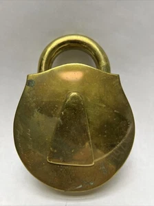 Heavy Virginia Metalcrafters Engraved Brass Padlock Trinket Box 3-45 lock - Picture 1 of 5