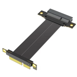 PCIE4.0 4X GPU Extension Cable 180 Degree to 90 Degree Ribbon Extender Adapter - Photo 1/8