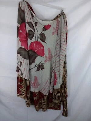 Reversible Silk Sari Wrap Boho Skirt For Women Cottage Core One Size - Image 1 of 4