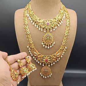 Indian Bollywood Bridal Choker Necklace Sets Gold Plated Fashion Wedding Jewelry