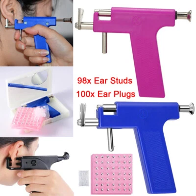Ear Piercing Gun Kit, Pro Steel Ear Nose Navel Body Professional Easy to use AU - image 1 of 4