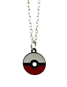 Pokeball Emaille Metall Anhänger Kette Halskette Gaming Motto Halskette - Bild 1 von 1