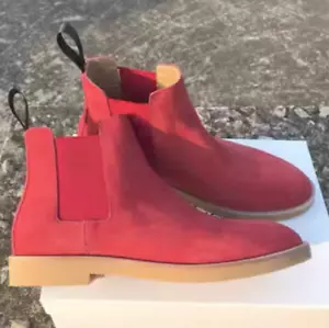 Estilo Británico Para Hombres Gamuza Real Cuero Fiesta Vestido Tirar Chelsea Botines - Imagen 1 de 42