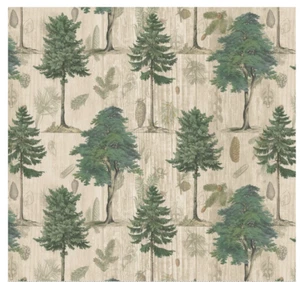 David Textiles Precut Sewing Fabric, Woodland Chart Cream, 1 Yard, 36" X 44" - Picture 1 of 1